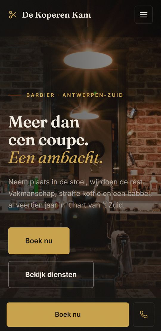 Concept-demo De Koperen Kam op een gsm