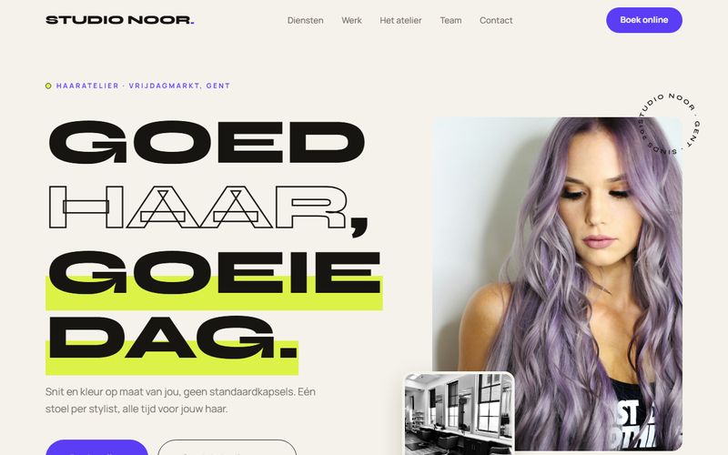 Screenshot van de concept-demo Studio Noor